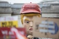 A political satire sculpture of Donald Trump at an anti Trump March in London