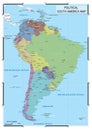 Political South America map