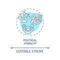 Political stability turquoise concept icon