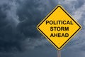 Political Storm Ahead Warning Sign Royalty Free Stock Photo