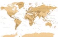 Political Vintage Golden World Map Vector