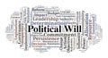 Political Will Word Cloud. Essential Concepts in Governance and Sustained Policy Reform Royalty Free Stock Photo