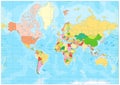 Political World map and bathymetry. No text