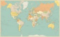 Political World Map Retro Colors Royalty Free Stock Photo