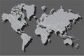 Political world map with shadow , vector illustration Royalty Free Stock Photo