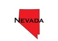 Politically conservative state of Nevada colored red. Royalty Free Stock Photo