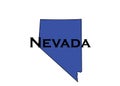 Politically liberal blue state of Nevada with a map outline.