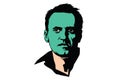 Politician Alexei Navalny with a green face
