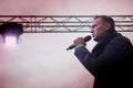 Politician Alexei Navalny speaks at an opposition rally Royalty Free Stock Photo