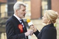 Politician Being Interviewed By Journalist During Election Royalty Free Stock Photo