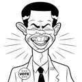 Politician Candidate Caricature Male Smile Suit Tie Button Vote