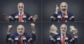 Politician expressions during his speech photo collage