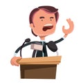 Politician giving speech illustration cartoon character