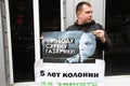 Politician Nikolay Lyaskin on picket in support of the arrested ecologist Suren Gazaryan