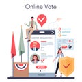 Politician online service or platform. Idea of election and governement