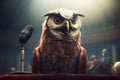 Politician owl speech testify wing. Generate Ai