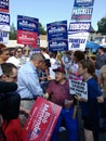 Politician Shaking Hands With Voters, Campaigning For Political Office, US Senator Bob Menendez