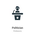 Politician vector icon on white background. Flat vector politician icon symbol sign from modern professions collection for mobile
