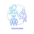 Politicians blue gradient concept icon