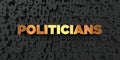 Politicians - Gold text on black background - 3D rendered royalty free stock picture