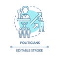 Politicians turquoise concept icon