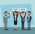 Politicians in vote campaign Royalty Free Stock Photo