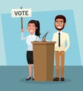 Politicians in vote campaign Royalty Free Stock Photo