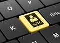 Politics concept: Ballot on computer keyboard background