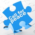 Politics concept: Call For Peace on puzzle background