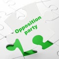 Politics concept: Opposition Party on puzzle background