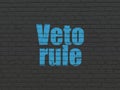 Politics concept: Veto Rule on wall background