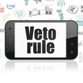 Politics concept: Smartphone with Veto Rule on display