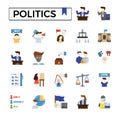 Politics flat design icon set.