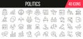 Politics line icons collection. Set of simple icons. Vector illustration