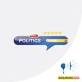 Politics news, icon for journalism of news TV channels and a loudspeaker on the background. Flat illustration EPS 10