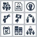 Politics related icons set Royalty Free Stock Photo