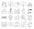 Politics related set of icons. Collection of symbols