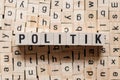 Politik - german text of POLITICS on cubes