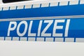 Polizei sign on german police car Royalty Free Stock Photo