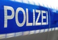 Polizei sign on a german police car Royalty Free Stock Photo