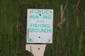 Polk County, WI / USA - June 26 / 2020: Public hunting and fishing sign