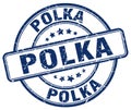 polka blue stamp