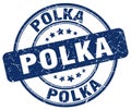 polka blue stamp