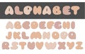 Polka dot alphabet. Pastel boho polka dots font. Hand drawn letter design for scrapbooks, albums, crafts and back to Royalty Free Stock Photo