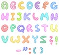 Polka dot alphabet with stitches Royalty Free Stock Photo