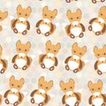 Polka dot background, pattern. Funny cute fox on dot background. Vector Royalty Free Stock Photo