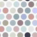 Polka dot background, seamless pattern. Pastel color dot on white background. Vector