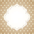 Polka dot background with textile label