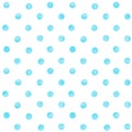 Polka dot blue teal watercolor seamless pattern. Abstract watercolour color circles on white background Royalty Free Stock Photo