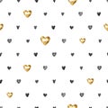 Polka dot doodle hearts pattern.